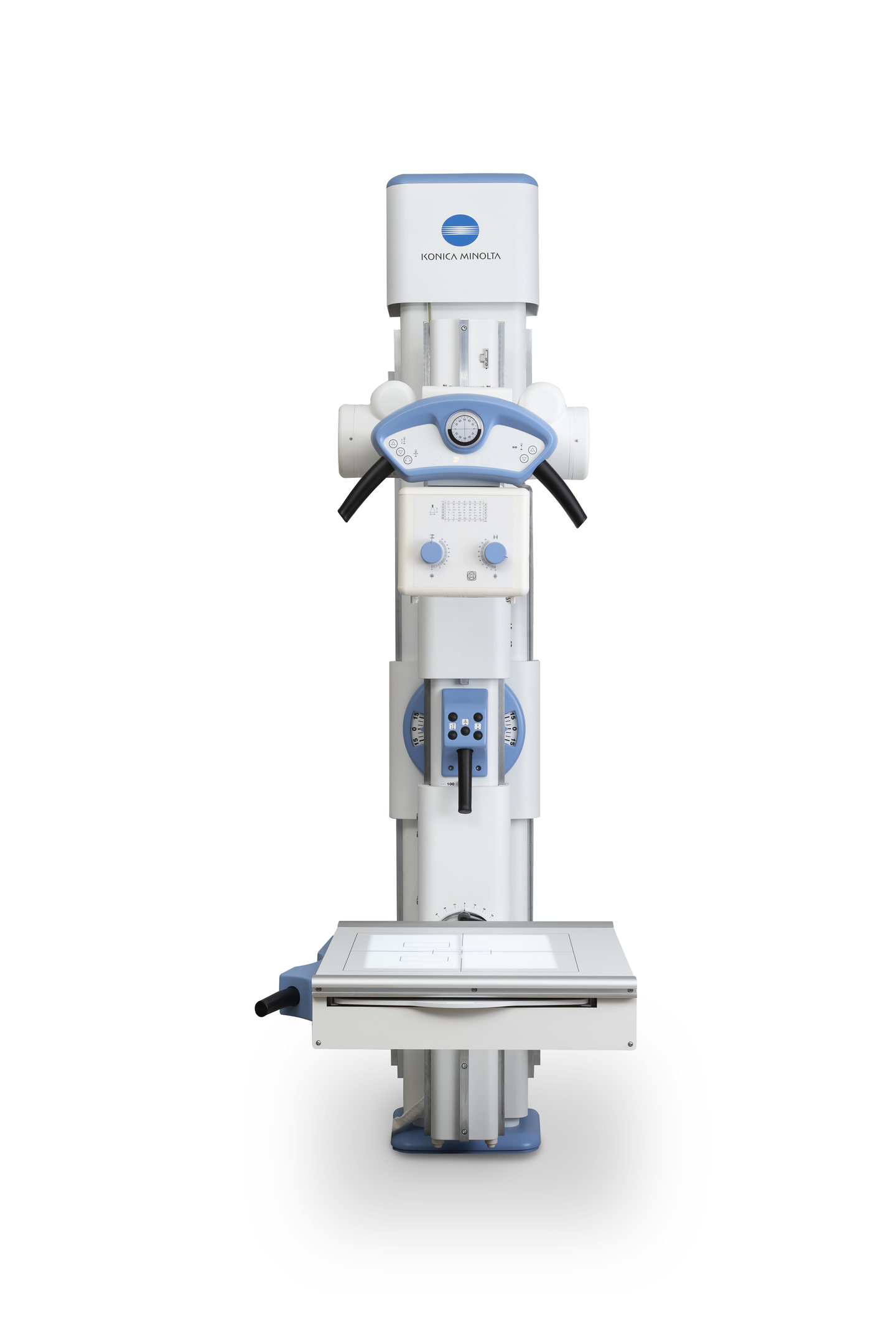 Straight Arm Digital Radiography System in vertical alignment