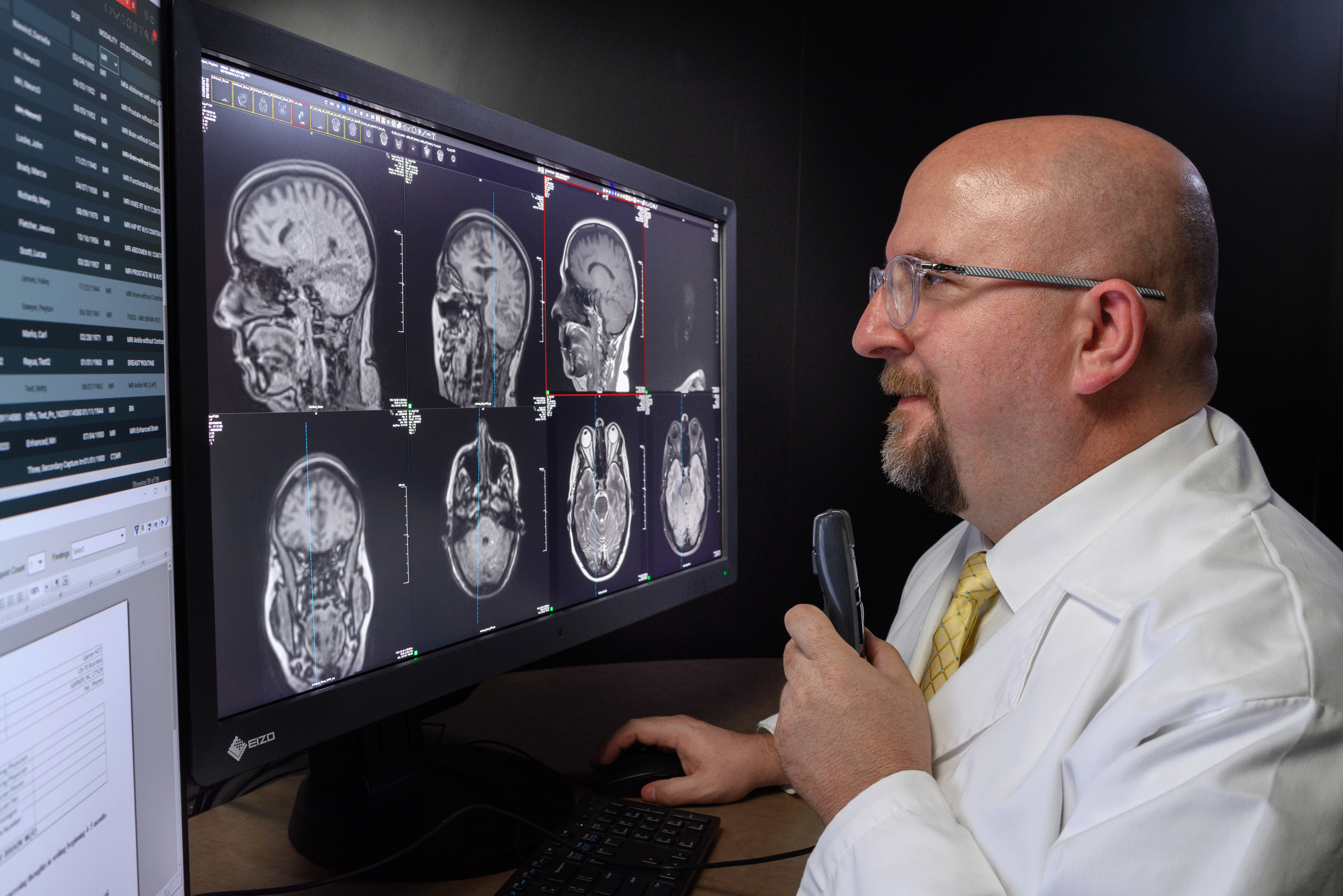 Doctor looking at scans