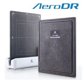 An image of 2 AeroDR X-ray panels with a charging station