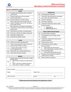 104-000374B KDR Primary Mandatory Install Verification Checklist