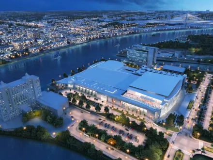 Savannah convention center at night