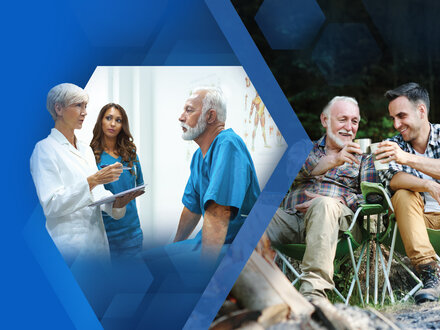 doctor and nurse meeting with male patient