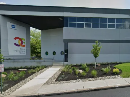 The front entrance of the KMHA 133 Williams Building in Ramsey NJ