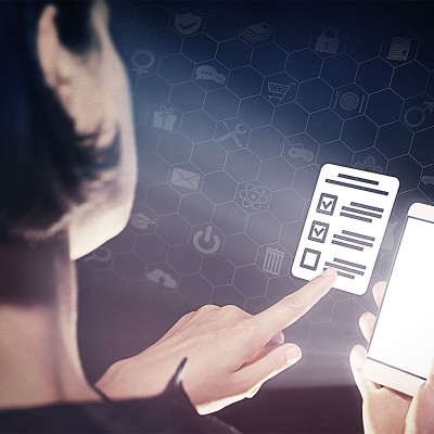 woman messaging on her phone