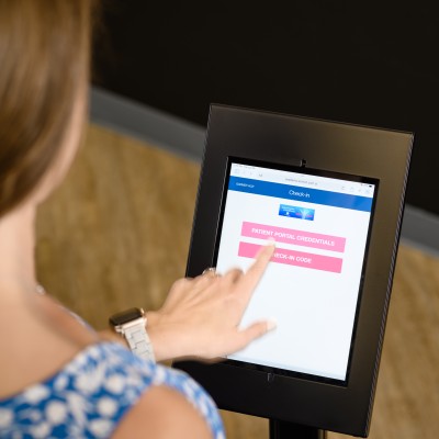 Exa RIS patient self checkin on tablet