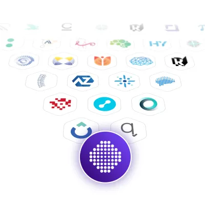 A graphic with all of deepc's partner company logos