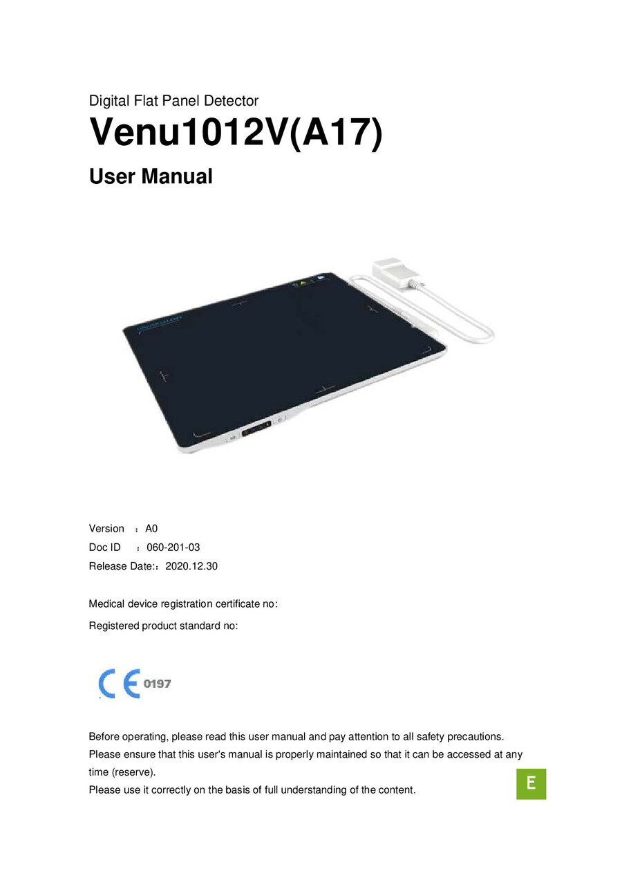 Digital Flat Panel Detector Venu1012V(A17) User Manual