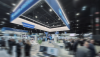A photo of the RSNA 2025 booth with people movement in it